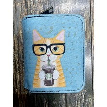 Street Bag Kedi Desenli Etnik Otantik Desenli Bölmeli Kullanışlı Cüzdan