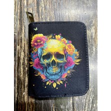 Street Bag Kuru Kafa Desenli Etnik Otantik Desenli Bölmeli Kullanışlı Cüzdan