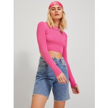 Jjxx Kadın Uzun Kollu Crop Triko Kazak 12243660