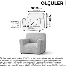 Paulato Lastikli Esnek ve Yıkanabilir Tek Kişilik Koltuk Örtüsü Koltuk Kılıfı - Açık Gri