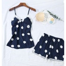 Erotixen 2 Parça Kadın Saten Pijama Takımı Fantezi Kostüm Fantezi Giyim Gecelik