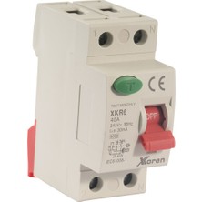 Xkoren 32A 6ka 30MA 2 Kutup (Elektronik-Ac Tip) Kaçak Akım Koruma Şalteri
