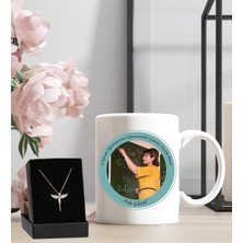 Giftstime Öğretmen Tasarımlı Kupa Bardak Melek Kolye Set