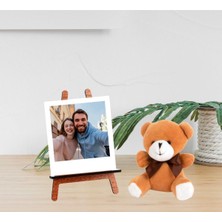 Giftstime Kişiye Özel Polo Kart ve Oturan Peluş Ayıcık Anahtarlık