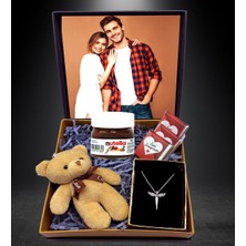 Giftstime Fotoğraflı New Nutella Çikolata Peluş Ayıcık Anahtarlık Kolye Hediye Kutusu