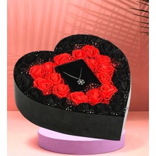 Giftstime Kalp Kutu New Özel Tasarım Çiçek Kolye Sevgiliye Özel