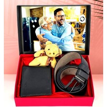 Giftstime Fotoğraflı Cüzdan Ayıcık Anahtarlık Kemer Set