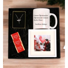 Giftstime Öğretmenler Günü Tasarımlı Kupa Bardak Melek Kolye & Çerçe Özel Madlen Çikolata
