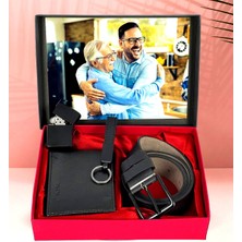 Giftstime Yeni Fotoğraflı Cüzdan Anahtarlık Çakmak Kemer Set
