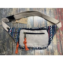 Street Bag Unisex Etnik Otantik Bohem Günlük Seyehat Bel Çantası Çok Cepli Suya Dayanıklı Ekru