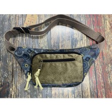 Street Bag Unisex Etnik Otantik Bohem Günlük Seyehat Bel Çantası Çok Cepli Suya Dayanıklı Haki
