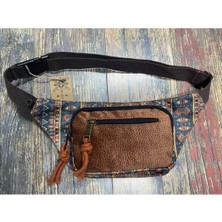 Street Bag Unisex Etnik Otantik Bohem Günlük Seyehat Bel Çantası Çok Cepli Suya Dayanıklı Kahve