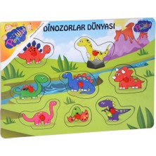 Ahşap Tutmalı Dinozorlar Dünyası Puzzle