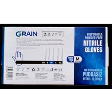 Grain Siyah Pudrasız  Nitril Çok Amaçlı Muayene Temizlik Eldiveni  Medium 100 Lü Grain