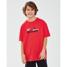 Skechers Graphic Tee B Short Sleeve Büyük Erkek Çocuk Kırmızı Tshirt SK241020-600