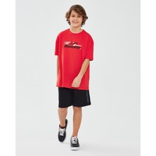 Skechers Graphic Tee B Short Sleeve Büyük Erkek Çocuk Kırmızı Tshirt SK241020-600