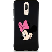 PrintiFy Huawei Mate 10 Lite Soft Premier Kapak Minnie Mouse-B Tasarımlı Silikon Kılıf - Siyah