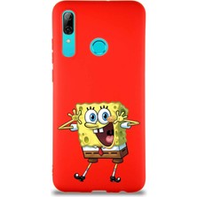 PrintiFy Huawei P Smart 2019 Soft Premier Kapak Sünger Bob Tasarımlı Silikon Kılıf - Kırmızı