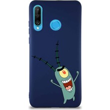 PrintiFy Huawei P30 Lite Soft Premier Kapak Plankton Tasarımlı Silikon Kılıf - Lacivert