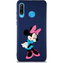 PrintiFy Huawei P30 Lite Soft Premier Kapak Minnie Mouse-F Tasarımlı Silikon Kılıf - Lacivert