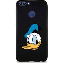PrintiFy Huawei P Smart Soft Premier Kapak Donald Duck-B Tasarımlı Silikon Kılıf - Siyah