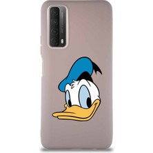 PrintiFy Huawei Y7A Soft Premier Kapak Donald Duck-B Tasarımlı Silikon Kılıf - Pudra