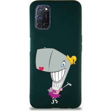 PrintiFy Oppo A92 Soft Premier Kapak Pearl Yengeç Tasarımlı Silikon Kılıf - Yeşil
