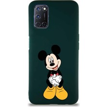 PrintiFy Oppo A52 Soft Premier Kapak Mickey Mouse-A Tasarımlı Silikon Kılıf - Yeşil