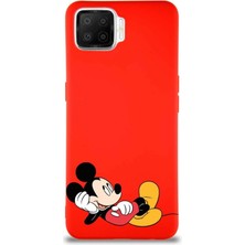 PrintiFy Oppo A73 Soft Premier Kapak Mickey Mouse-F Tasarımlı Silikon Kılıf - Kırmızı