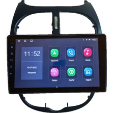 Conio Peugeot 206 (1999-2010 yıl)2GB Ram 32GB Rom Hafıza Multimedya Android sürüm 13 Kablosuz Carplay Navigasyon 9 inç Ekran