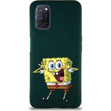 PrintiFy Oppo A52 Soft Premier Kapak Sünger Bob Tasarımlı Silikon Kılıf - Yeşil