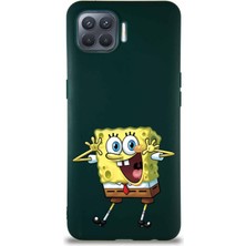 PrintiFy Oppo Reno 4 Lite Soft Premier Kapak Sünger Bob Tasarımlı Silikon Kılıf - Yeşil