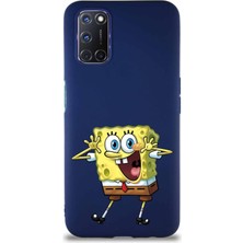PrintiFy Oppo A92 Soft Premier Kapak Sünger Bob Tasarımlı Silikon Kılıf - Lacivert