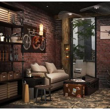 Riolight  Bakır Eskitme Retro1,vintage1,rustik1 1XE27 Duylu Tekli Metal Kafes Duvar Aplik