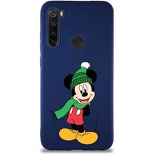 PrintiFy Xiaomi Redmi Note 8 Soft Premier Kapak Mickey Mouse-G Tasarımlı Silikon Kılıf - Lacivert