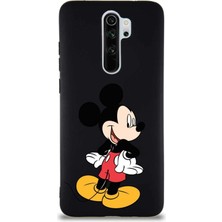 PrintiFy Xiaomi Redmi Note 8 Pro Soft Premier Kapak Mickey Mouse-D Tasarımlı Silikon Kılıf - Siyah