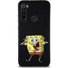 PrintiFy Xiaomi Redmi Note 8 Soft Premier Kapak Sünger Bob Tasarımlı Silikon Kılıf - Siyah