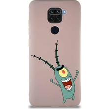 PrintiFy Xiaomi Redmi Note 9 Soft Premier Kapak Plankton Tasarımlı Silikon Kılıf - Pudra
