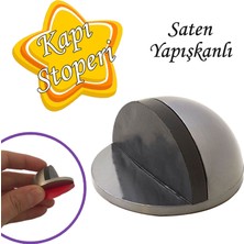 Glaswen Saten Yarımay Kapı Stoperi Tamponu Yapışkanlı Metal Kapı Stopu Durdurucu Tutucu