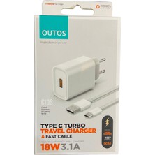 Outos 18W 3.1A Type C Turbo Şarj