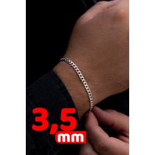Osmanlı Gümüş Erkek Gümüş Bileklik - 3.5 mm Gümüş Gurmet Model Erkek Bileklik