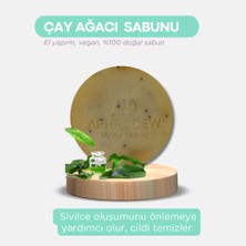 Aphrodew Çay Ağacı Yağlı Vegan Doğal Sabun - Akne ve Aktif Sivilceli Ciltler İçin Makyaj Yüz Temizleyici Arındırıcı - 100 gr