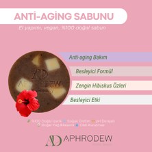 Aphrodew Anti-Aging Hibiskuslu Doğal Vegan Sabun - Besleyici, Kırışık Önleme ve Gerginleştirme Etkili - 100 gr