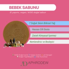 Aphrodew Bebek & Çocuk Vegan Doğal Sabun - 7 Farklı Soğuk Sıkım Bitkisel Doğal Yağ - 100 gr