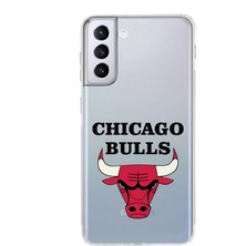 PrintiFy Samsung Galaxy S21 Plus Uyumlu Kamera Korumalı Kapak Chicago Bulls Tasarımlı Şeffaf Kılıf