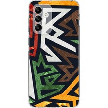 PrintiFy Samsung Galaxy A05S Kamera Korumalı Kapak Soyut Grafiti Tasarımlı Şeffaf Kılıf