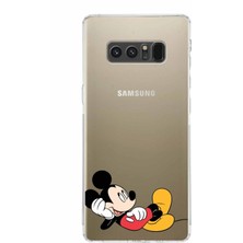 PrintiFy Samsung Galaxy Note 8 Kamera Korumalı Kapak Mickey Mouse Tasarımlı Şeffaf Kılıf
