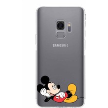 PrintiFy Samsung Galaxy S9 Kamera Korumalı Kapak Mickey Mouse Tasarımlı Şeffaf Kılıf