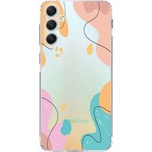 PrintiFy Samsung Galaxy A34 Uyumlu Kamera Korumalı Kapak Karışık Renkler Tasarımlı Şeffaf Kılıf