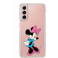 PrintiFy Samsung Galaxy S21 Kamera Korumalı Kapak Minnie Mouse Tasarımlı Şeffaf Kılıf